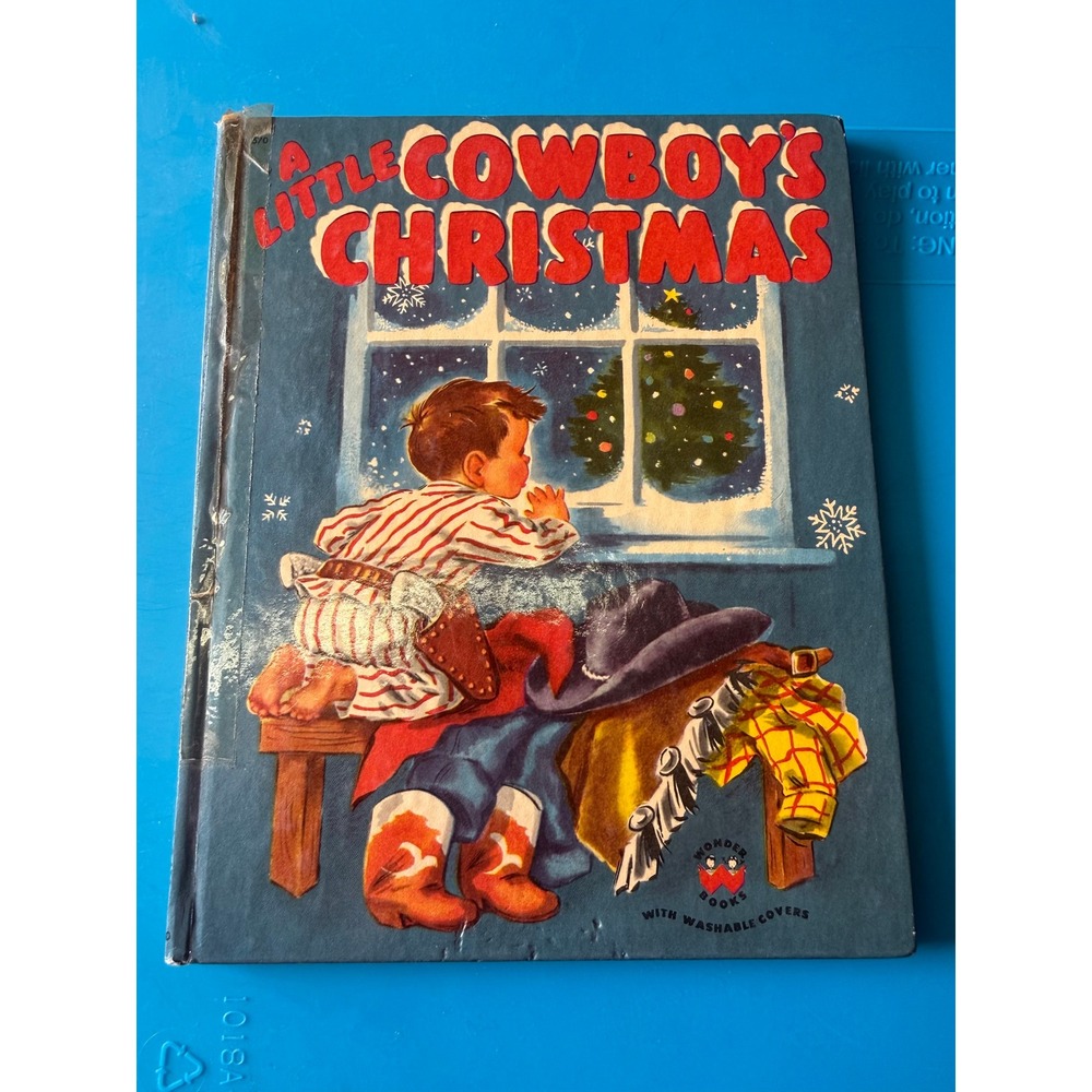 Vintage 1951 A Little Cowboy's Christmas‎ Wonder Books Hardcover Childrens Book